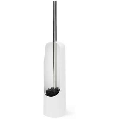 Umbra Touch Toiletborstelhouder, Verzwaarde Voet, Wit Compact formaat 9 x 44,5 cm, verchroomde handgreep, eenvoudig schoon te maken, mat kunststof Umbra Touch Toiletborstelhouder, Verzwaarde Voet, Wit Compact formaat 9 x 44,5 cm, verchroomde handgreep, eenvoudig schoon te maken, mat kunststof