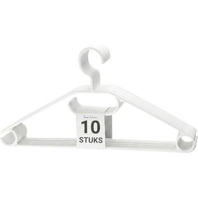 Berlona Kledinghangers met 360° Draaibare Haak Set van 10 Antislip Kunststof Hangers Ruimtebesparend Design Gemaakt in Europa Voor Lichte Jassen, Truien, Overhemden en Stropdassen Wit Berlona Kledinghangers met 360° Draaibare Haak Set van 10 Antislip Kunststof Hangers Ruimtebesparend Design Gemaakt in Europa Voor Lichte Jassen, Truien, Overhemden en Stropdassen Wit