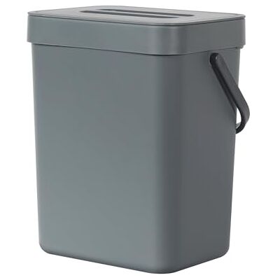 EKO Pure Mini Wandgemonteerde Keuken Prullenbak met Deksel Voedsel Afval Caddy, 0,79 Gal/3L (Grijs) EKO Pure Mini Wandgemonteerde Keuken Prullenbak met Deksel Voedsel Afval Caddy, 0,79 Gal/3L (Grijs)