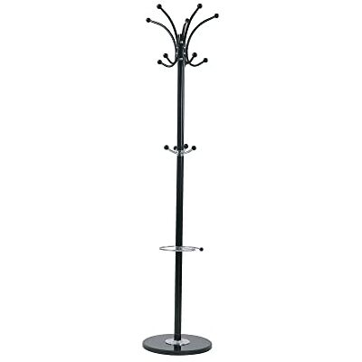 Compactor Iris RAN10969 Vrijstaande kapstok, opbergrek voor in de hal met 14 haken en parapluhouder, staal metaal, 37 x 37 x 178 cm, zwart Compactor Iris RAN10969 Vrijstaande kapstok, opbergrek voor in de hal met 14 haken en parapluhouder, staal metaal, 37 x 37 x 178 cm, zwart