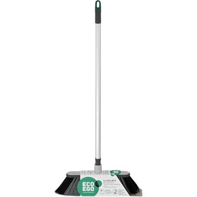 Eco Ego York bezem met lange steel 130 cm bezem met een combinatie van harde en zachte borstelharen kamerbezem huishoudbezem hygiënische ergonomische telescopische steel 130 cm grijs groen U-Collect Eco Ego York bezem met lange steel 130 cm bezem met een combinatie van harde en zachte borstelharen kamerbezem huishoudbezem hygiënische ergonomische telescopische steel 130 cm grijs groen U-Collect