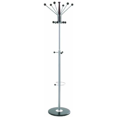 HAKU Staande kapstok aluminium, donkerbruin, marmer, metaal jassenrek Afmetingen: H 182 cm x Ø 42 cm, Stijl: Modern HAKU Staande kapstok aluminium, donkerbruin, marmer, metaal jassenrek Afmetingen: H 182 cm x Ø 42 cm, Stijl: Modern