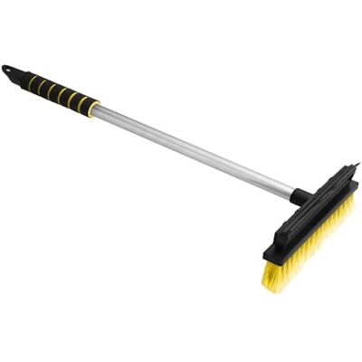 ToM PaR Schoonmaakborstel met rubberen wisser 2 in 1 Auto borstel met wisser Ergonomische handgreep Rubber voor het afvegen van water en stoom Duurzame borstelharen 66 cm Geel ToM PaR Schoonmaakborstel met rubberen wisser 2 in 1 Auto borstel met wisser Ergonomische handgreep Rubber voor het afvegen van water en stoom Duurzame borstelharen 66 cm Geel
