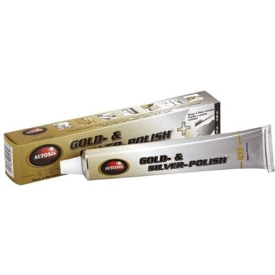 Autosol 01 001053 goud- en zilverpolish met borstel en handschoen, 75 ml Autosol 01 001053 goud- en zilverpolish met borstel en handschoen, 75 ml