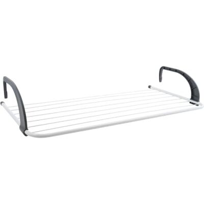 MSV Wasdroogrek voor balkon, 7 m, wit en grijs, 7 m MSV Wasdroogrek voor balkon, 7 m, wit en grijs, 7 m
