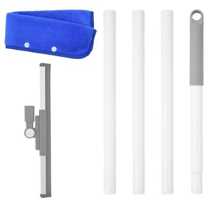 OTraki Raamreiniger, 136 cm, intrekbare raamwisser voor efficiënte reiniging van glas, waterschuiver, vloertrekker met siliconen trekker, spiegel en vloeren OTraki Raamreiniger, 136 cm, intrekbare raamwisser voor efficiënte reiniging van glas, waterschuiver, vloertrekker met siliconen trekker, spiegel en vloeren