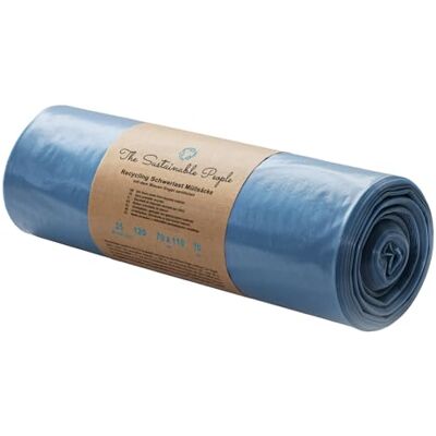 The Sustainable People recycling vuilniszakken voor zwaar afval 120L, gemaakt van 90% gerecycleerd materiaal (PE), Blue Angel gecertificeerd, extreem scheurvast – rol van 25 – Type 100 extra (70 µm) The Sustainable People recycling vuilniszakken voor zwaar afval 120L, gemaakt van 90% gerecycleerd materiaal (PE), Blue Angel gecertificeerd, extreem scheurvast – rol van 25 – Type 100 extra (70 µm)