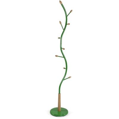 Versa Swindon vloerkapstok in minimalistische stijl, met 9 haken of hangers voor kleding of tassen voor de gang, afmetingen (H x L x B) 180 x 30 x 30 cm, metaal, groen Versa Swindon vloerkapstok in minimalistische stijl, met 9 haken of hangers voor kleding of tassen voor de gang, afmetingen (H x L x B) 180 x 30 x 30 cm, metaal, groen