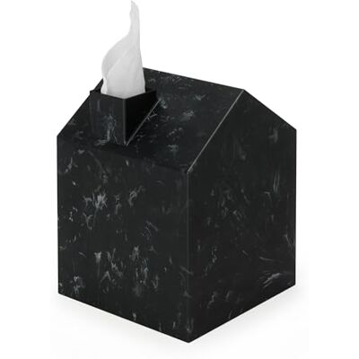 Umbra Casa Tissuedooshouder, Gerecycled plastic, Oceaan zwart Huisvormig ontwerp, voor vierkante tissueboxen, 13 x 17 x 13 cm, oceaanplastic, eenvoudig te reinigen Umbra Casa Tissuedooshouder, Gerecycled plastic, Oceaan zwart Huisvormig ontwerp, voor vierkante tissueboxen, 13 x 17 x 13 cm, oceaanplastic, eenvoudig te reinigen