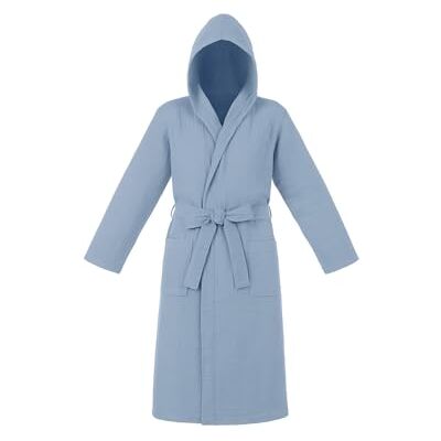 KASANOVA Blauwe katoenen badjas L/XL - Badjas KASANOVA Blauwe katoenen badjas L/XL - Badjas