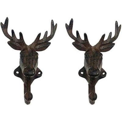 YUMBOR Rustieke Heavy Duty Gietijzeren Decoratieve Herten Wandhaken Herten Gewei Sleutelhouder Opknoping Handdoek Sleutelhanger Haak Duurzaam Ijzer Hanger Sleutelrek Woonkamer Badkamer Kamer Keuken YUMBOR Rustieke Heavy Duty Gietijzeren Decoratieve Herten Wandhaken Herten Gewei Sleutelhouder Opknoping Handdoek Sleutelhanger Haak Duurzaam Ijzer Hanger Sleutelrek Woonkamer Badkamer Kamer Keuken