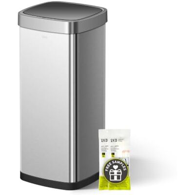 EKO EcoSmart Hoge en Grote Keuken Prullenbak, 80L/21.1G Hoge Capaciteit, Touchless Zachte Vierkante Bewegingssensor Vuilnisbak, Geborsteld Roestvrij Staal EKO EcoSmart Hoge en Grote Keuken Prullenbak, 80L/21.1G Hoge Capaciteit, Touchless Zachte Vierkante Bewegingssensor Vuilnisbak, Geborsteld Roestvrij Staal