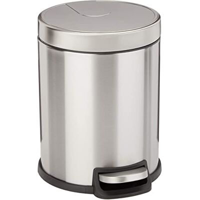 Amazon Basics Gladde Ronde 5L Prullenbak met Voetpedaal Amazon Basics Gladde Ronde 5L Prullenbak met Voetpedaal