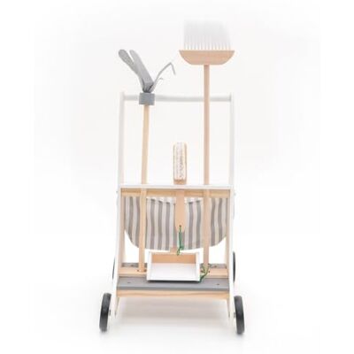 Robincool Montessori Clean Up kinderwagen voor kinderen, 35 x 43 x 56,5 cm, hout, Eco Mop, bezem, borstel en veegschep Robincool Montessori Clean Up kinderwagen voor kinderen, 35 x 43 x 56,5 cm, hout, Eco Mop, bezem, borstel en veegschep