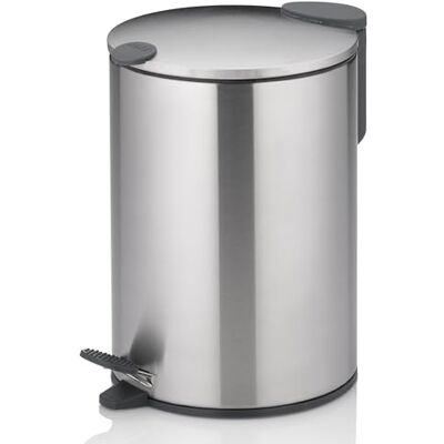 Kela 23615 Pedaalemmer, vuilnisbak, 3 l, Silent-Close, metaal, Mats, mat zilver Kela 23615 Pedaalemmer, vuilnisbak, 3 l, Silent-Close, metaal, Mats, mat zilver