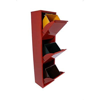 DRW Recycling Bin metaal witte kubussen kleuren, 34 x 25 x 136 DRW Recycling Bin metaal witte kubussen kleuren, 34 x 25 x 136