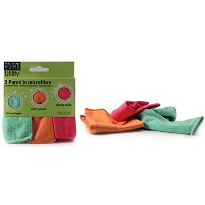 martini SPA Utility Microvezeldoekenset 3, meerkleurig, één martini SPA Utility Microvezeldoekenset 3, meerkleurig, één