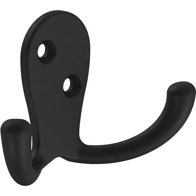 Franklin Brass (10-Pack Double Wall Hooks 2-Prong Coat/Hat Matte Black Hooks for Hanging Wall Mount Hanger Clothes, Purse, Bag, Towel Organization Decorative Wall Hooks B12092K-FB-C Franklin Brass (10-Pack Double Wall Hooks 2-Prong Coat/Hat Matte Black Hooks for Hanging Wall Mount Hanger Clothes, Purse, Bag, Towel Organization Decorative Wall Hooks B12092K-FB-C