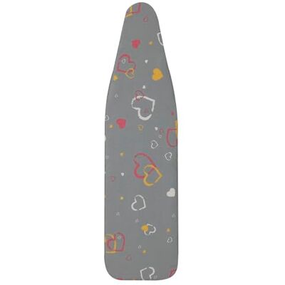 Household Essentials 7001-1 Ultra Strijkplank Cover en Pad, Hartjesprint met Sparkle Finish Household Essentials 7001-1 Ultra Strijkplank Cover en Pad, Hartjesprint met Sparkle Finish