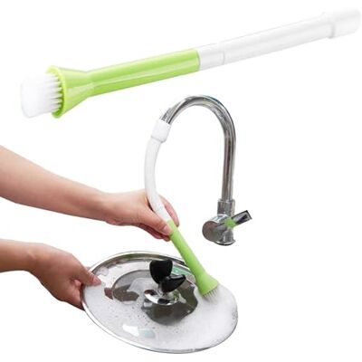 PARENCE . Flexibele kraanborstel 32 cm – Keukenreinigingsborstel met siliconen opzetstuk – Ideaal voor afwas, pannen, moeilijke plekken – Willekeurige kleur PARENCE . Flexibele kraanborstel 32 cm – Keukenreinigingsborstel met siliconen opzetstuk – Ideaal voor afwas, pannen, moeilijke plekken – Willekeurige kleur