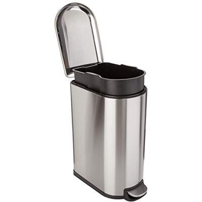Amazon Basics 40L Staal Voetafvalbak - Keuken, Badkamer, Kantoor Amazon Basics 40L Staal Voetafvalbak - Keuken, Badkamer, Kantoor
