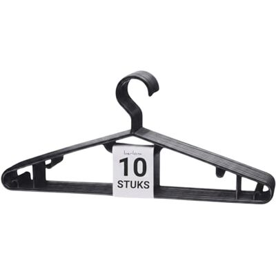 Berlona Kledinghangers 10 Stuks Zwart Kunststof hangers met Zijhaken Klassiek Design, Licht en Multifunctioneel Voor Jassen, Jurken, Overhemden, Truien, Stropdassen en Broeken Berlona Kledinghangers 10 Stuks Zwart Kunststof hangers met Zijhaken Klassiek Design, Licht en Multifunctioneel Voor Jassen, Jurken, Overhemden, Truien, Stropdassen en Broeken