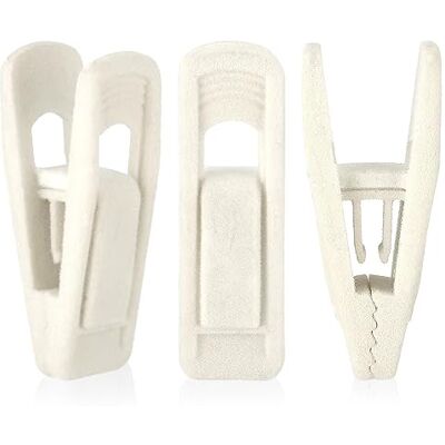 Tinfol Fluwelen Hangers Set van 24 Slim-Line Fluwelen Clips, Sterke Vinger Flocked Clips (Ivoor) Tinfol Fluwelen Hangers Set van 24 Slim-Line Fluwelen Clips, Sterke Vinger Flocked Clips (Ivoor)