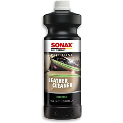 SONAX Profiline LeatherCleaner (1 liter), extra sterke schuimreiniger voor hoogwaardige bekledingen van gepigmenteerd glad leer, art.nr. 02703000 SONAX Profiline LeatherCleaner (1 liter), extra sterke schuimreiniger voor hoogwaardige bekledingen van gepigmenteerd glad leer, art.nr. 02703000