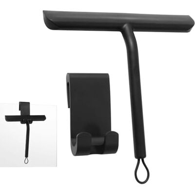 Vinabo Douchetrekker, douchewisser, douchewisser met siliconen houder, siliconen trekker voor badkamer, glas, tegels, streepvrije reiniging voor autoruiten, 21 cm, zwart Vinabo Douchetrekker, douchewisser, douchewisser met siliconen houder, siliconen trekker voor badkamer, glas, tegels, streepvrije reiniging voor autoruiten, 21 cm, zwart