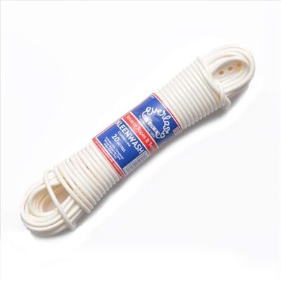 EVERLASTO Kleenwash' Witte PVC Kleering/Waslijn 4.8mm x 20M EVERLASTO Kleenwash' Witte PVC Kleering/Waslijn 4.8mm x 20M
