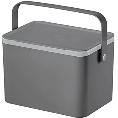 EKO Deco Food Waste Caddy Aanrecht Bin voor composteerbaar afval Perfect voor keuken en thuis, grijs, 4liter EKO Deco Food Waste Caddy Aanrecht Bin voor composteerbaar afval Perfect voor keuken en thuis, grijs, 4liter