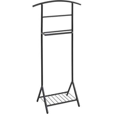 HAKU dressboy met schoenenrek voor slaapkamer en badkamer, dressboy zwart metaal B 45 x H 101 x D 26 cm, stijl: modern HAKU dressboy met schoenenrek voor slaapkamer en badkamer, dressboy zwart metaal B 45 x H 101 x D 26 cm, stijl: modern