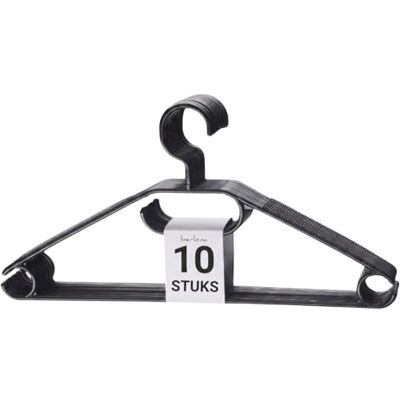 Berlona Kledinghangers met 360° Draaibare Haak Set van 10 Antislip Kunststof Hangers Ruimtebesparend Design Gemaakt in Europa Voor Lichte Jassen, Truien, Overhemden en Stropdassen Zwart Berlona Kledinghangers met 360° Draaibare Haak Set van 10 Antislip Kunststof Hangers Ruimtebesparend Design Gemaakt in Europa Voor Lichte Jassen, Truien, Overhemden en Stropdassen Zwart