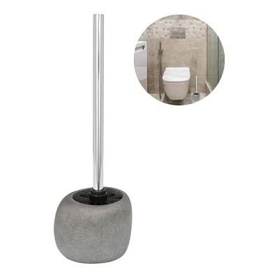 Avilia Toiletborstel en houder voor badkamer, wc-borstel, polyhars, 12,2 x 37 x 10,7 cm, grijs Avilia Toiletborstel en houder voor badkamer, wc-borstel, polyhars, 12,2 x 37 x 10,7 cm, grijs