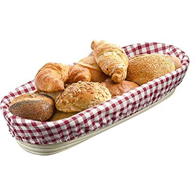 Westmark Overtrek voor fermentatiemand, voor ovale mandjes, 39,5 x 15,5 cm, katoen, geruit, 3201226K Westmark Overtrek voor fermentatiemand, voor ovale mandjes, 39,5 x 15,5 cm, katoen, geruit, 3201226K