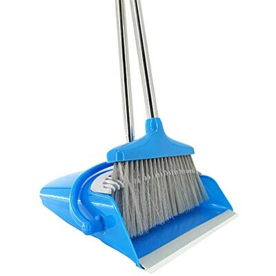 Xifando Uitschuifbare bezem- en stofbakset met lange steel, roestvrij lichtgewicht, staande bezem en stofpan, combo voor keuken, lobby, kantoor, woonkamer, huishouden, binnen of buiten (blauw) Xifando Uitschuifbare bezem- en stofbakset met lange steel, roestvrij lichtgewicht, staande bezem en stofpan, combo voor keuken, lobby, kantoor, woonkamer, huishouden, binnen of buiten (blauw)