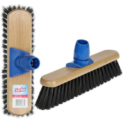 Sorbo Kamerveger Hout/Haarmix Zachte Borstelharen van Gemengd Haar voor Gladde Vloeren, Bezem voor Binnen met Stevige Houten Kop, 28 cm Sorbo Kamerveger Hout/Haarmix Zachte Borstelharen van Gemengd Haar voor Gladde Vloeren, Bezem voor Binnen met Stevige Houten Kop, 28 cm