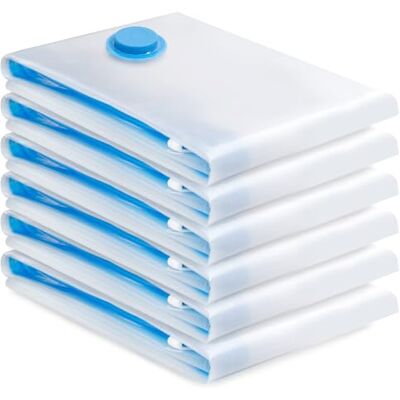 KOOSREEL Vacuümzakken, 6 stuks, vacuümzakken, kleding, stofzuiger, compressie, vacuümhoes, herbruikbaar, voor beddengoed, kleding, dekbedden, beddengoed, tent en reizen (100 x 80 cm) KOOSREEL Vacuümzakken, 6 stuks, vacuümzakken, kleding, stofzuiger, compressie, vacuümhoes, herbruikbaar, voor beddengoed, kleding, dekbedden, beddengoed, tent en reizen (100 x 80 cm)