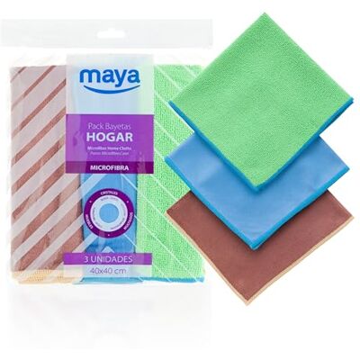 Maya 07112 microvezeldoeken voor meubels, glas en multifunctioneel, 40 x 40 cm, 3 stuks Maya 07112 microvezeldoeken voor meubels, glas en multifunctioneel, 40 x 40 cm, 3 stuks