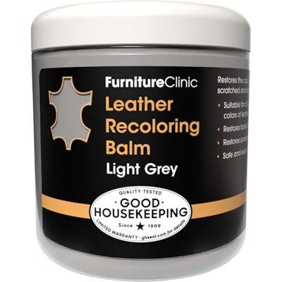 Furniture Clinic Easy Leather Restoration Kit (lichtgrijs), bevat kleurbalsem, spons en doek voor meubels, autostoelen, schoenen en tassen Furniture Clinic Easy Leather Restoration Kit (lichtgrijs), bevat kleurbalsem, spons en doek voor meubels, autostoelen, schoenen en tassen