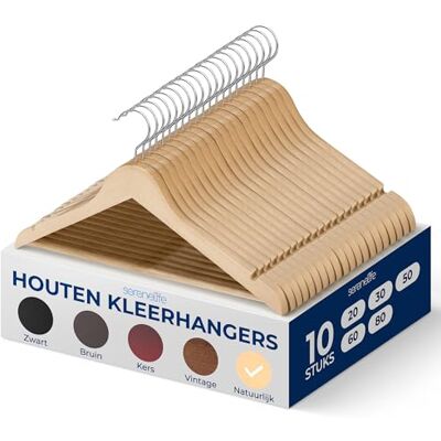 SereneLife Kleerhanger Houten Hangers Antislip Ruimtebesparende Kledinghangers met 360° Draaibare Haak en Inkepingen 10 Stuks Duurzaam en Sterk voor Hemden, Truien, Hoodies, en Jurken SereneLife Kleerhanger Houten Hangers Antislip Ruimtebesparende Kledinghangers met 360° Draaibare Haak en Inkepingen 10 Stuks Duurzaam en Sterk voor Hemden, Truien, Hoodies, en Jurken