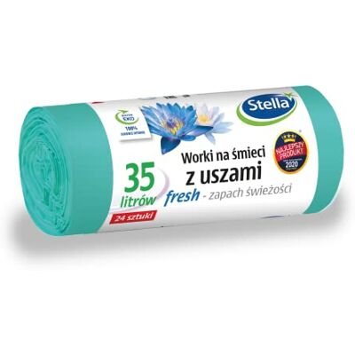 Stella pack Stella Afvalzakken met oren FRESH verse geur 35L 24 stuks Stella pack Stella Afvalzakken met oren FRESH verse geur 35L 24 stuks