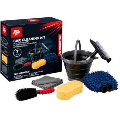 Dirt Devil Auto Reinigingsset 7-delig Autowashandschoen Microvezel Autospons en Velgenborstel Microvezel Doek en Emmer Inklapbaar Complete Auto Schoonmaak Kit Dirt Devil Auto Reinigingsset 7-delig Autowashandschoen Microvezel Autospons en Velgenborstel Microvezel Doek en Emmer Inklapbaar Complete Auto Schoonmaak Kit