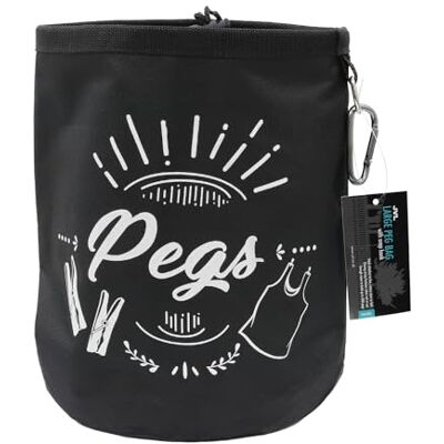 JVL Grote Waterdichte Peg Bag met Draw String Sluiting en Opknoping Snap Haak, Zwart, 08-040 JVL Grote Waterdichte Peg Bag met Draw String Sluiting en Opknoping Snap Haak, Zwart, 08-040