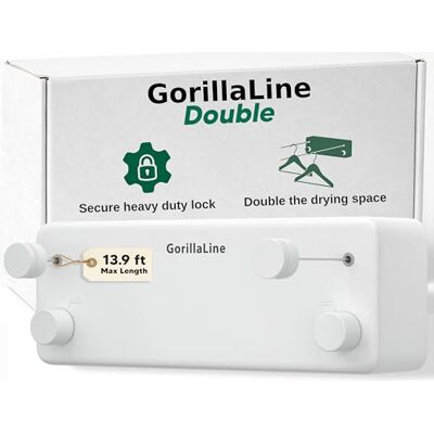 GorillaLine Intrekbare Heavy Duty Waslijn Wandgemonteerde Kleding Drogen Droogrek GorillaLine Intrekbare Heavy Duty Waslijn Wandgemonteerde Kleding Drogen Droogrek
