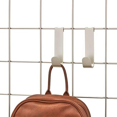 InterDesign iDesign Set van 2 wandhaken voor modulair systeem, kleine metalen hangers voor kantoor, keuken of badkamer, Picture Rail haken voor jassen, tassen, sjaals en sieraden, mat zilver InterDesign iDesign Set van 2 wandhaken voor modulair systeem, kleine metalen hangers voor kantoor, keuken of badkamer, Picture Rail haken voor jassen, tassen, sjaals en sieraden, mat zilver