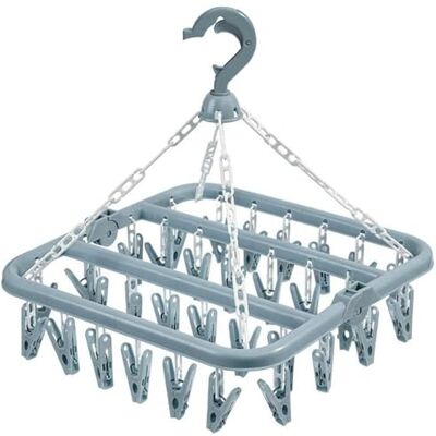 alladaga Drogen Hanger met 32 clips en Druppel Opvouwbaar Opknoping Rack (Lichtblauw) alladaga Drogen Hanger met 32 clips en Druppel Opvouwbaar Opknoping Rack (Lichtblauw)