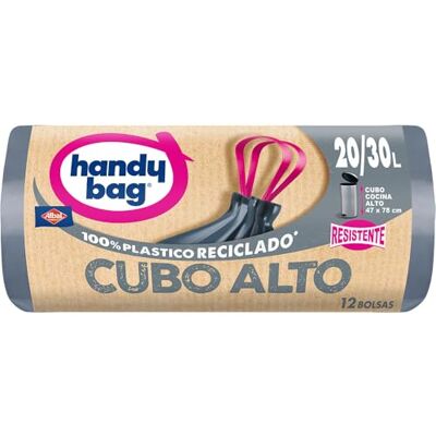 Handy Bag Vuilniszakken voor hoog keukenafval, extra robuust en lekvrij, zelfsluitend, 100% gerecycled kunststof, 20-30 l, 12 zakken Handy Bag Vuilniszakken voor hoog keukenafval, extra robuust en lekvrij, zelfsluitend, 100% gerecycled kunststof, 20-30 l, 12 zakken