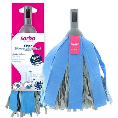 Sorbo Floor Viscose Mop Head Viscose Dweilmop voor Vloeren, Scrubvlak voor Hardnekkig Vuil, Makkelijk Uit te Wringen, Pluist Niet, Geschikt voor Multi-Click Sorbo Floor Viscose Mop Head Viscose Dweilmop voor Vloeren, Scrubvlak voor Hardnekkig Vuil, Makkelijk Uit te Wringen, Pluist Niet, Geschikt voor Multi-Click