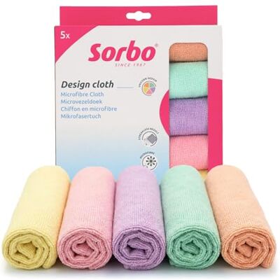 Sorbo Microvezeldoek Unicorn Multifunctionele Schoonmaakdoeken, Streeploos en Vetvrij Schoonmaken, Droog en Vochtig te Gebruiken, Geschikt voor Wasmachine, 40 x 40 cm, 5 Stuks Sorbo Microvezeldoek Unicorn Multifunctionele Schoonmaakdoeken, Streeploos en Vetvrij Schoonmaken, Droog en Vochtig te Gebruiken, Geschikt voor Wasmachine, 40 x 40 cm, 5 Stuks